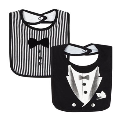 Pack of two babies black bow tie bibs